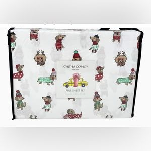 Cynthia Rowley Holiday/Winter Dachshund Full Sheet Set